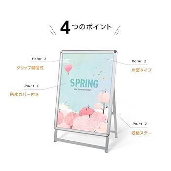 片面ポスタースタンドA型 Amazon | 【サインキングダム 】看板 店舗用 ポスターパネル